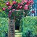 "Der Rosenbogen zum Obstgarten", 2022, Öl auf Leinwand, 20 x 20 cm