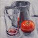 "Still mit Tomate", Öl auf Leinwand, 20 x 20 cm