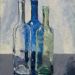 "Weiße, blaue und grüne Flasche", 2011, Öl auf Leinwand, 40 x 30 cm